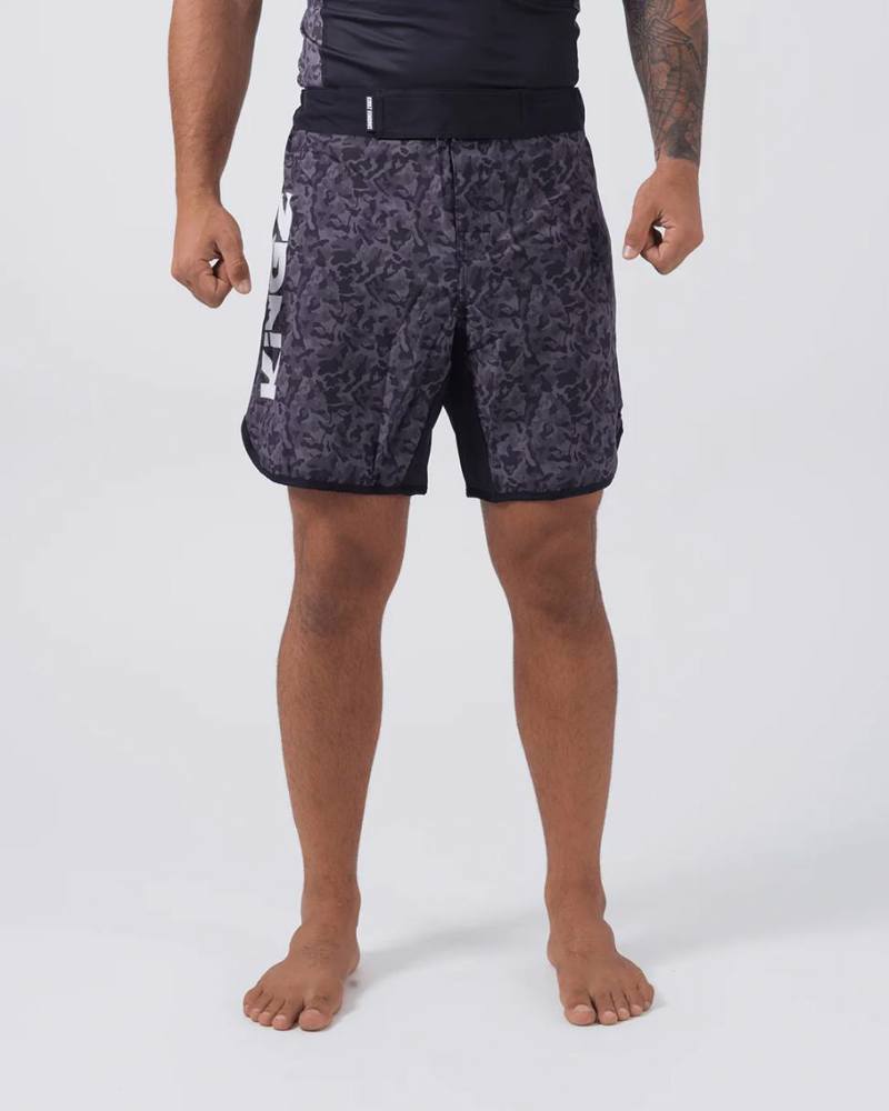 Kingz night camo grappling shorts -grey